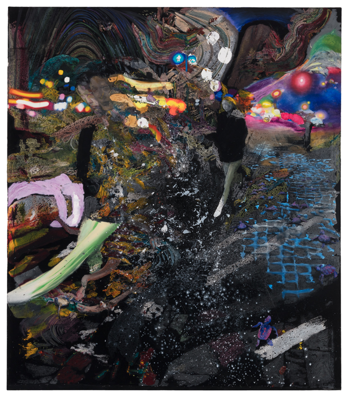 Night's Light ,body & Turtle 2021, oil on canvas  230x200 cm