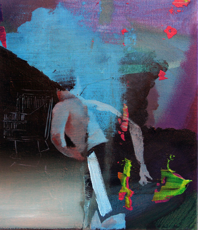 Fluchtversuch-2 2013 acrylic on canvas 29 x 25 cm