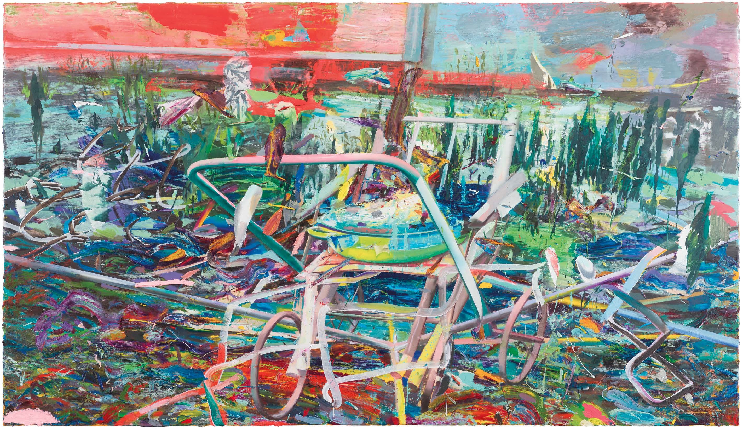 LYING OUT 2015 - 2016 OIL ON CANVAS 133 x 220 cm